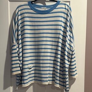 Mersea Catalina Blue and White Striped Women's Sweater.